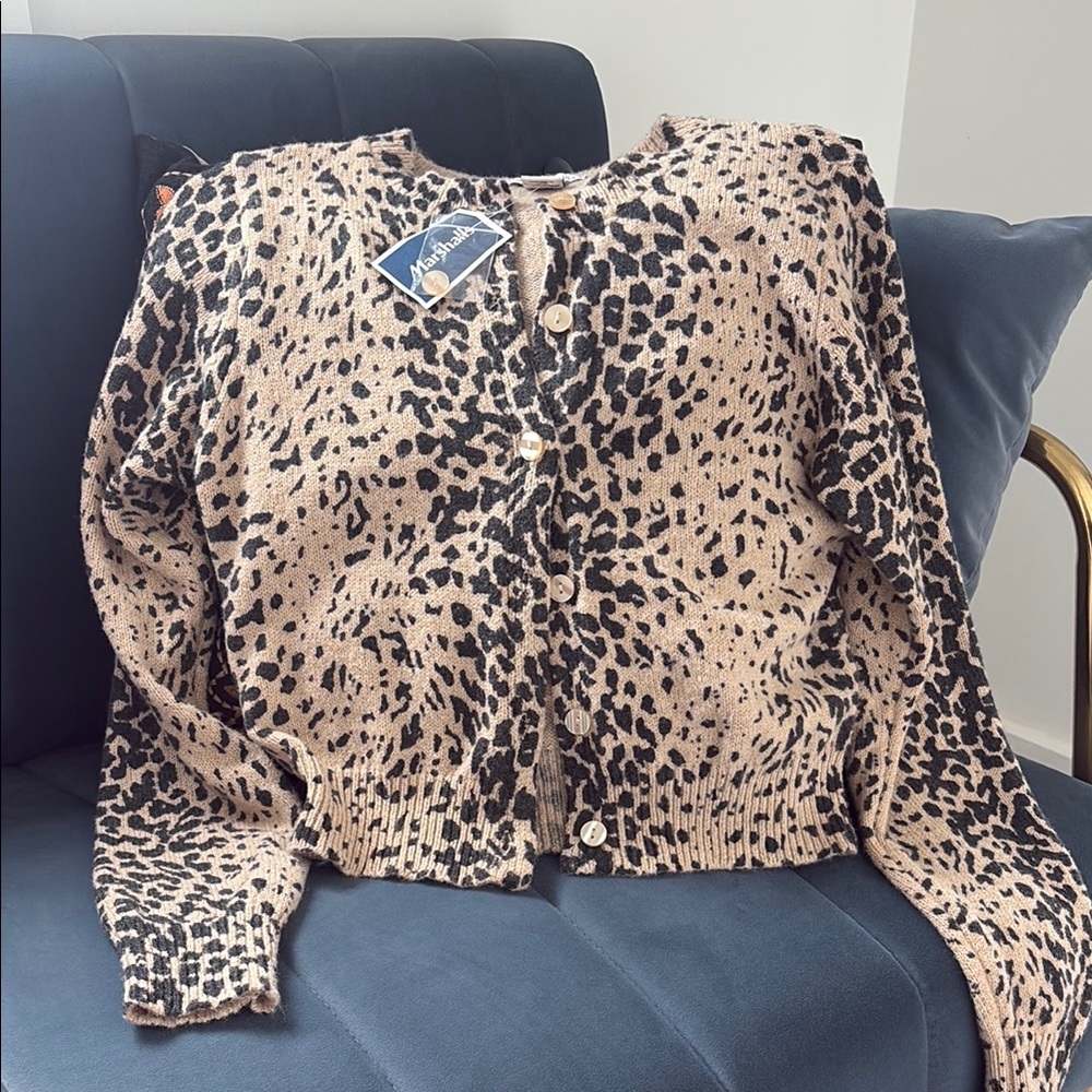 Sincerely Jules Leopard Print Cardigan in Black and Tan
